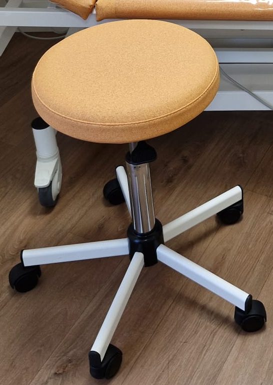 Tabouret réglable Vog Médical mandarine/blanc