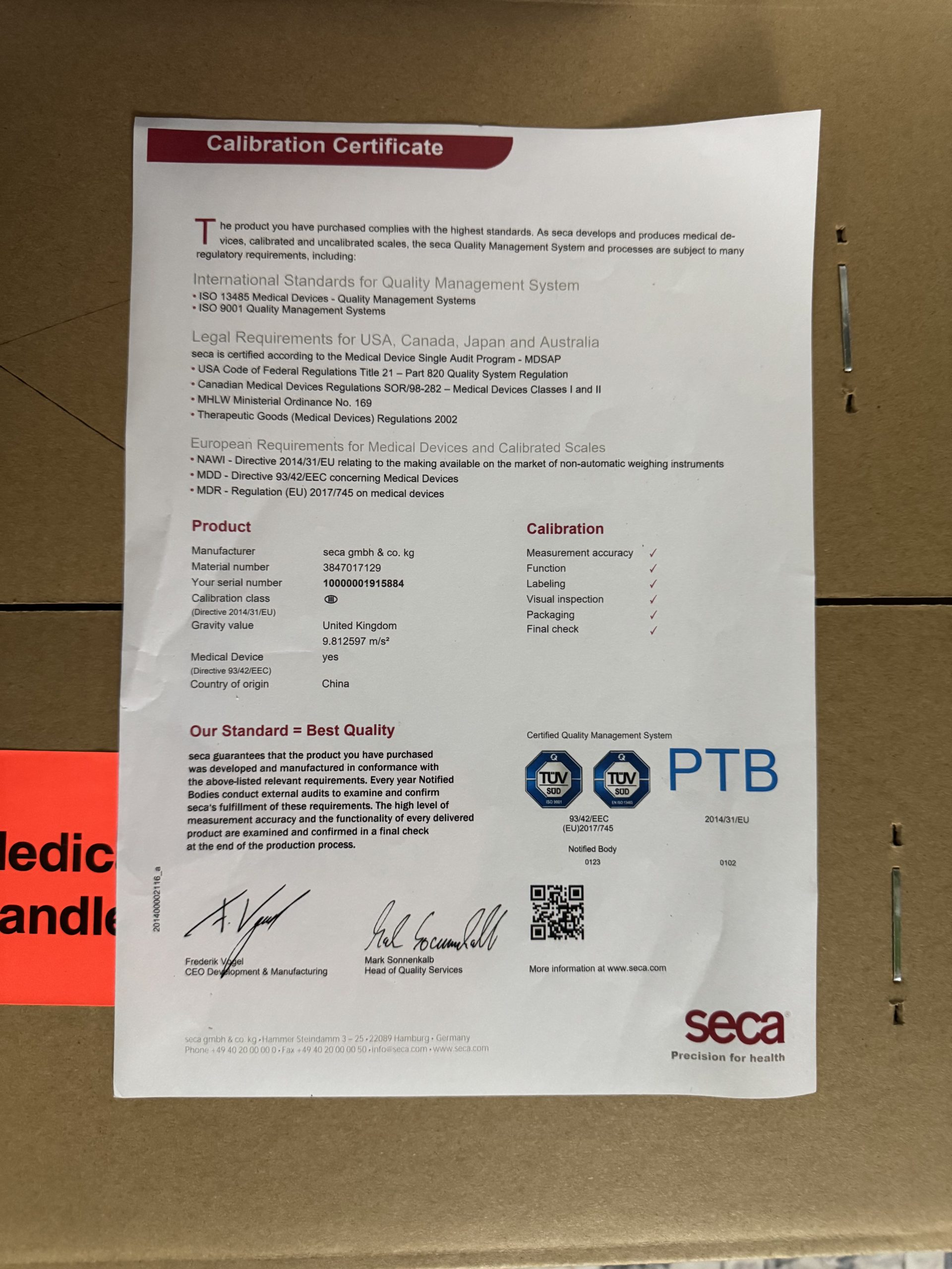 Balance Médicale Seca 384/385 - Très bon état + Certificat de Calibration - image 4